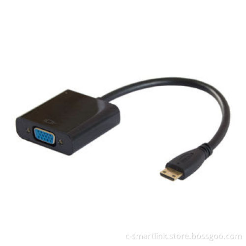 Mini HDMI® to VGA M/F Active Adapter, Converts Digital Mini HDMI Signal Into Analog VGA Video